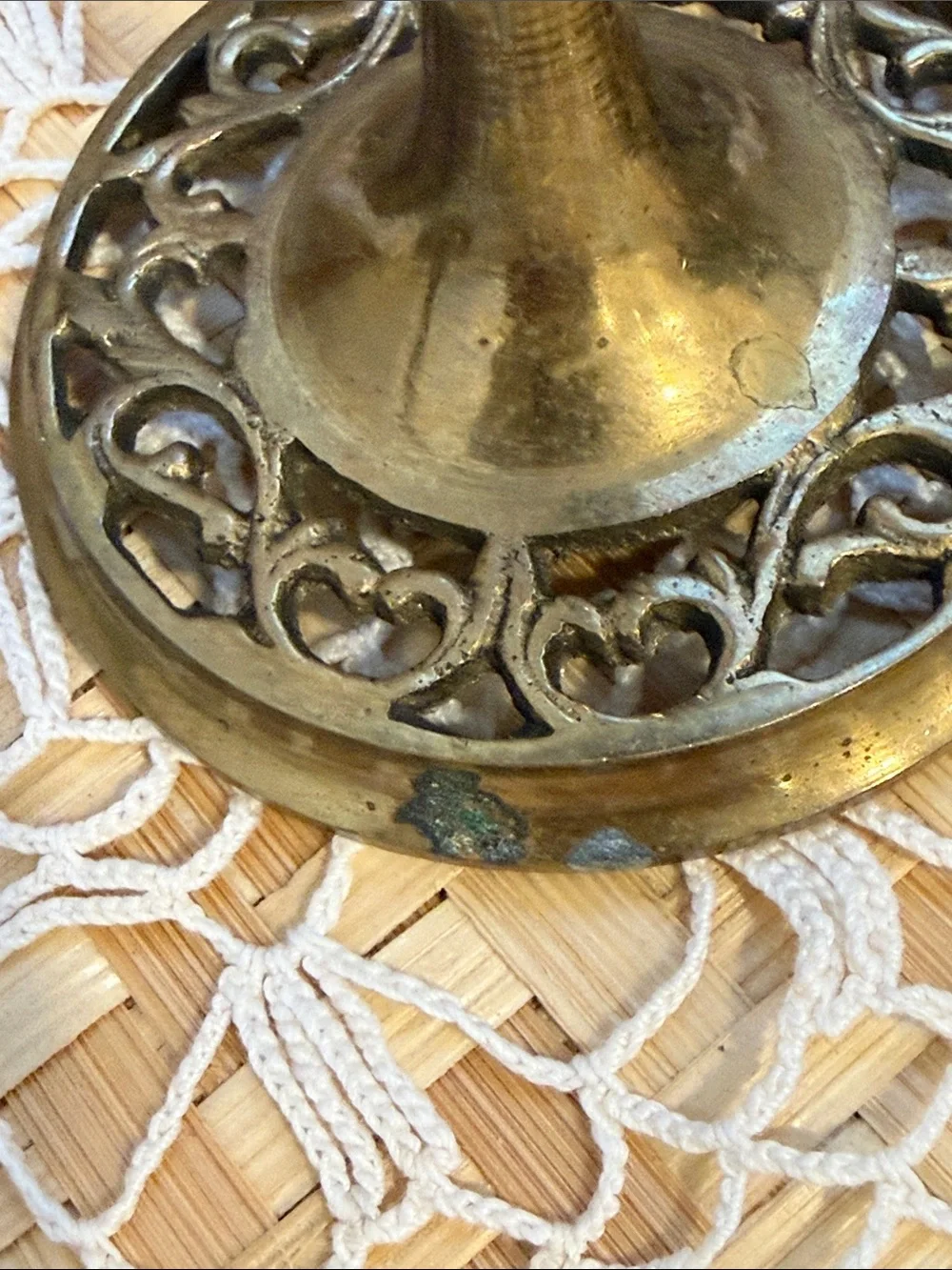 Vintage Brass Candlestick Holders Set of 3 Openwork Brass Traditional Decor